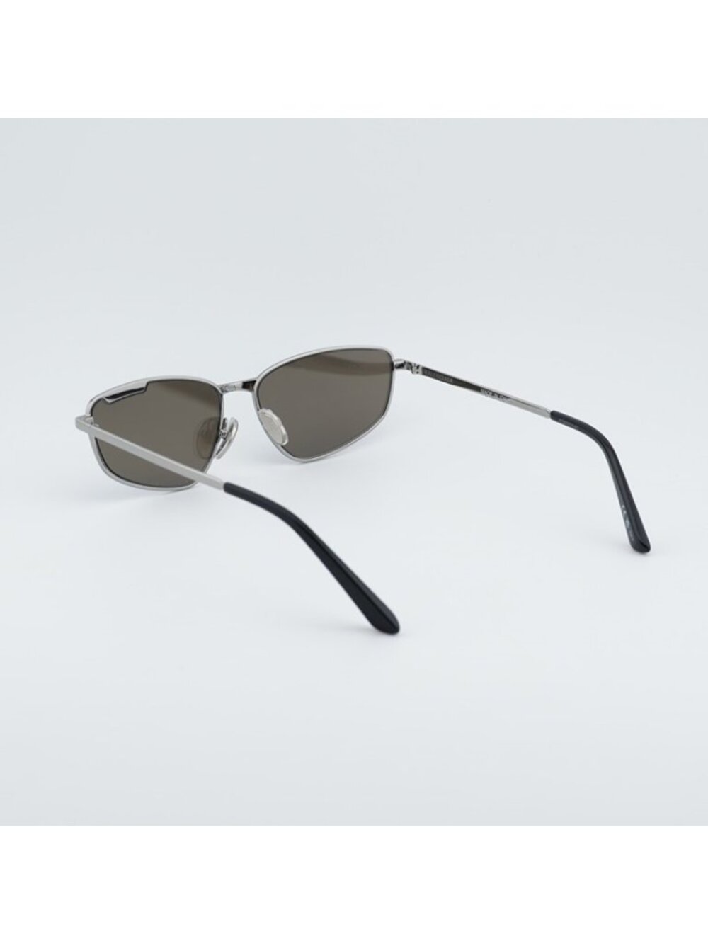 Balenciaga BB0277S 003 Unisex Sunglasses Ruthenium Rectangle Frame, Blue Lenses - Picture 5 of 10